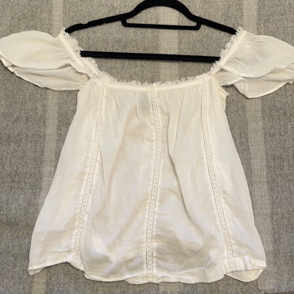 Paige off the shoulder white embroidered top